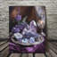40*30,1pc with frame --Mysterious Purple Crystal Crystal Decorative Theme Canvas Wall Art Framed Painting Clearance Sale, 2D Flat, Suitable for Easter, Mother's Day, Mardi Gras.-287039304