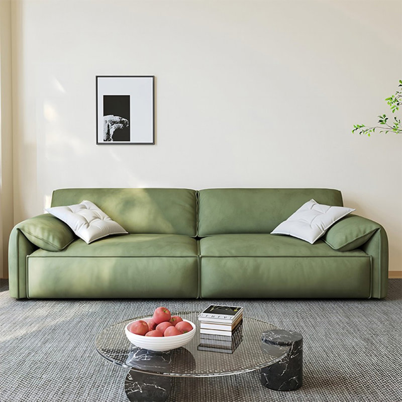 Coussin modulaire en polyester vert, 4, 31.5" H x 109.45" W x 41.34" D