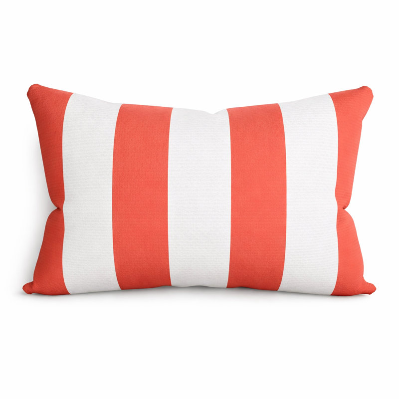 Coussin intérieur / extérieur Amala Sunbrella®, Refuge corail rayé Sunbrella®