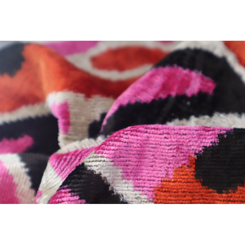 Velvet Rectangular Pillow Cover & Insert, Orange Geometric Shapes