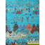Tapis décoratif rétro à motif turquoise à motif Barcelona-212028491