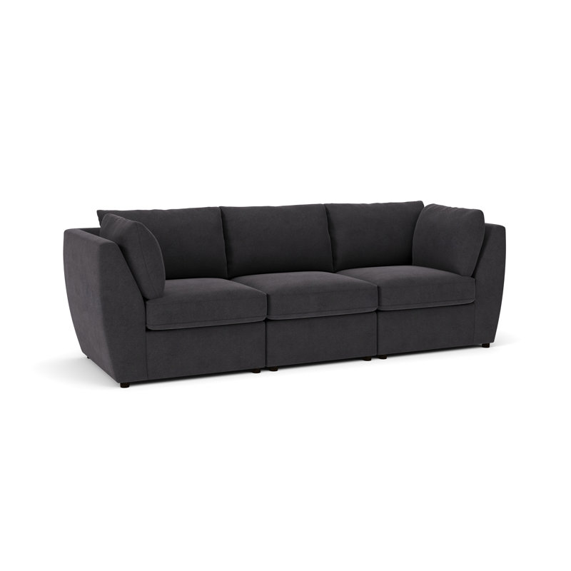 Halston 3-PC Modular Upholstered Sofa, Bella Gunmetal
