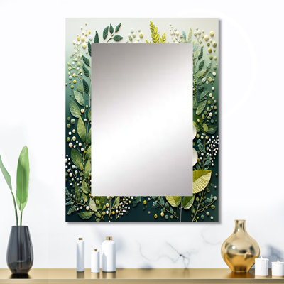 Fougère verte et blanche plante éthérée Whispers - fougère unique miroir mural