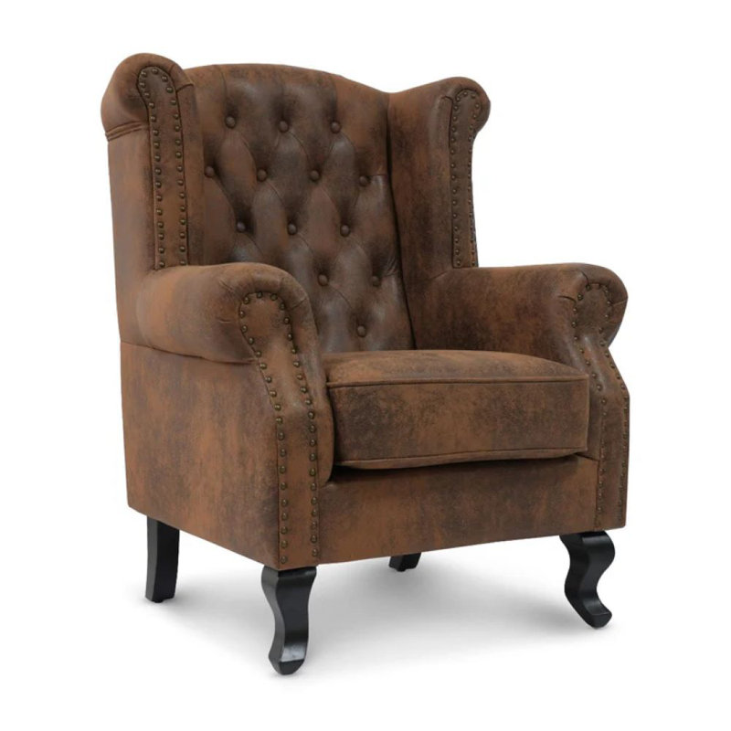 Hansen Balmoral Wingback Chair, Brown