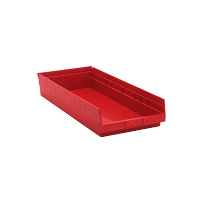 613EC0A7D2D245F7A329482FC1DFF254 Organisateur de pièces économique, bacs rouges, L 24 po x l 12 po x H 4 po, paquet de 6