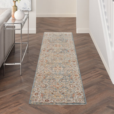 Tapis bleu à bordure Sahar