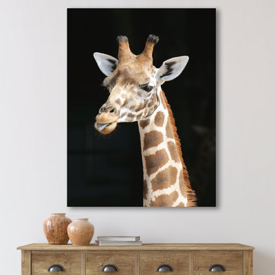 Gros plan sur une girafe III - photographie sur toile