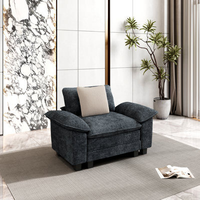 Deep Seat Sofa Chair With Throw Pillow by Latitude Run