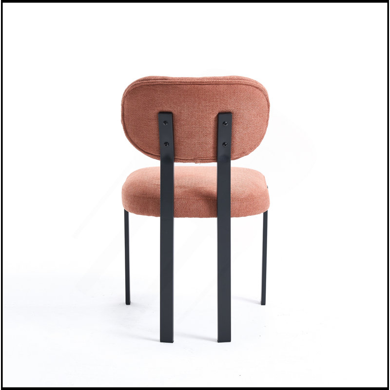 Ensemble de 2 chaises de salle à manger modernes rembourrées avec pieds en métal noir