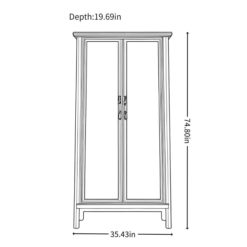 Simple Solid Wood Design Wardrobe, Black