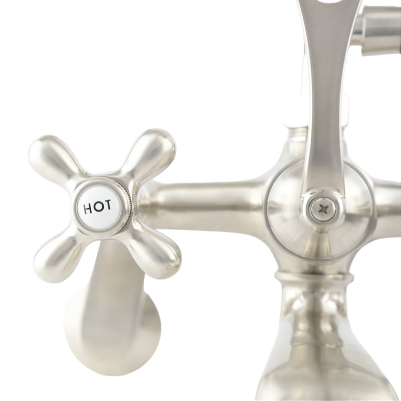 Thames Tub Mount British Telephone Faucet Set by Strom Living, Matte Nickel