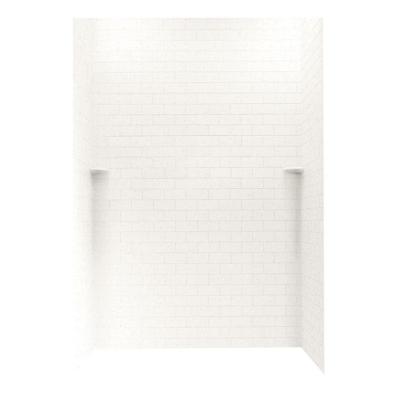 Solid Surface Three Panel Shower Wall, Tahiti Matrix, 72" H x 62" W x 36" D