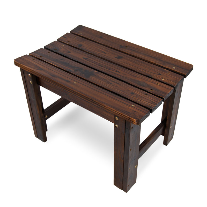 Ashford 24" (2 Ft.) Rustic Solid Charred Wood Backless Outdoor Bench