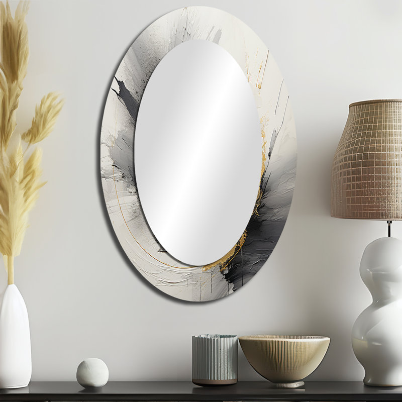 Infinite Motion III - Miroir mural ovale moderne, 36 po x 24 po