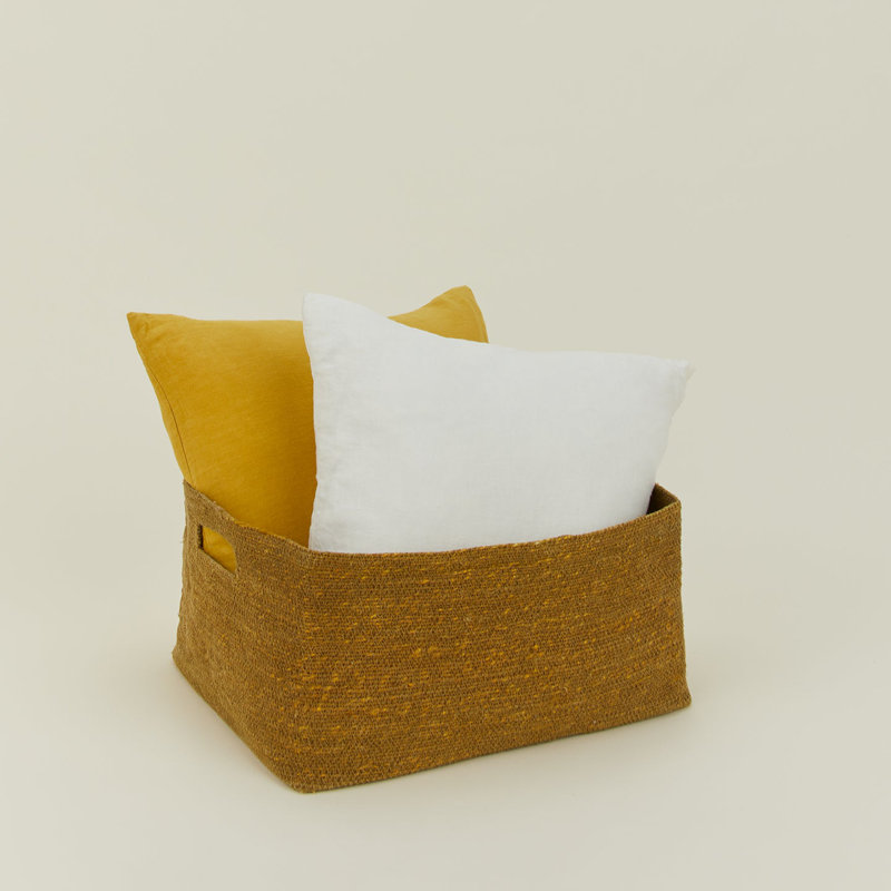 Panier à linge Essential avec poignées, Moutarde, H 9 po x l 17 po x P 14 po