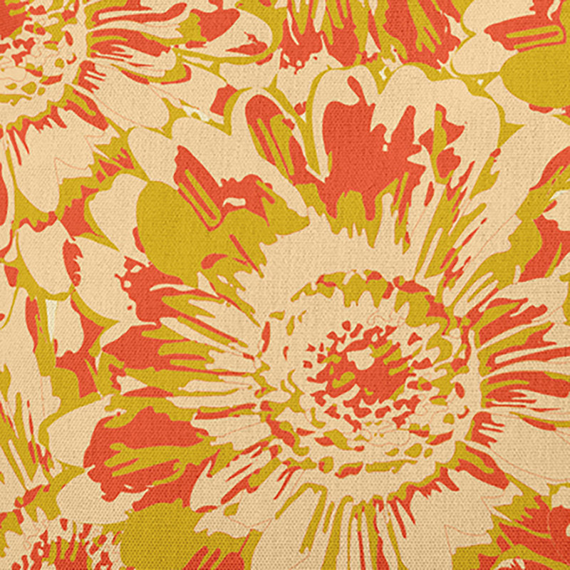 Coussin décoratif Big Flowers PFN1636YE7, H 18 po x l 18 po, Carré