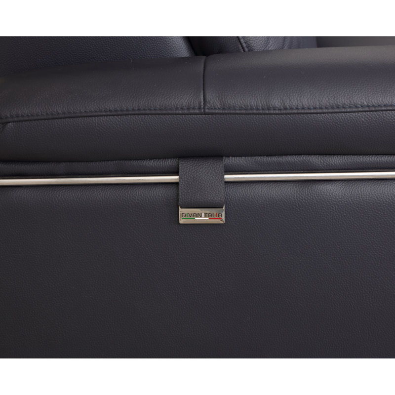 Fauteuil en cuir italien Global United, Marine