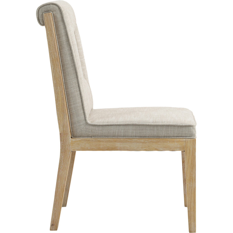 Chaise d'appoint Flore, Tissu crème texturé en lin, Naturel