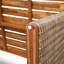 Table de salle à manger d'extérieur durable en bois d'acacia avec finition et osier, parfaite pour les réunions élégantes