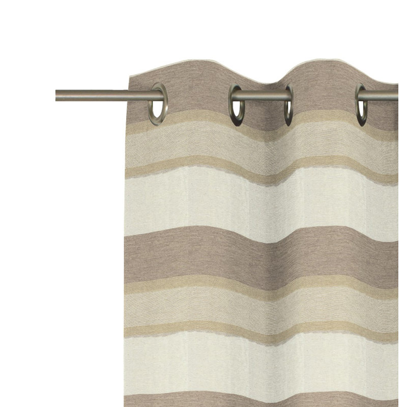 Menorca Room Darkening Curtain Single Panel, Creme, 132 W x 225 D cm
