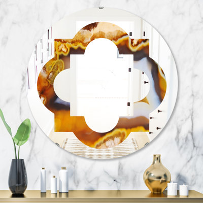 Miroir mural moderne sans cadre quadrilobe agate