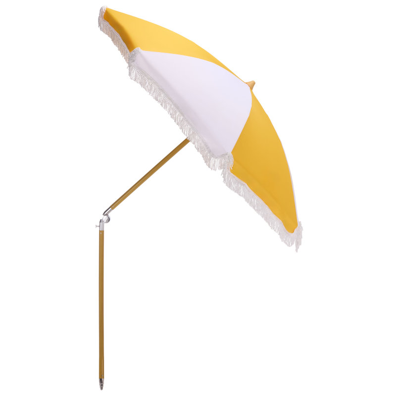 Gallo 6.5Ft Beach Umbrella, Yellow Stripe