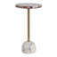 Table d'appoint ronde artistique en pierre et métal pour salon - Meuble d'appoint contemporain et élégant au profil étroit pour bureau - 48 cm, violet et or