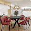 Chaise moderne en cuir PU avec structure en fer, confortable et belle chaise d'appoint pour la cuisine et la salle à manger-589071868-570227497