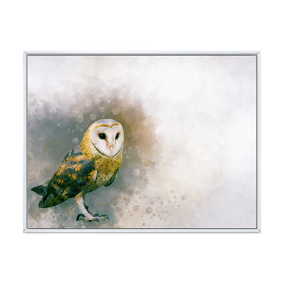 Portrait d'une chouette effraie - peinture sur toile