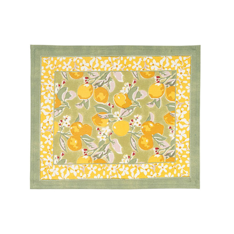 Aazad Citron Mats - 15" x 18", Vert/Yellow