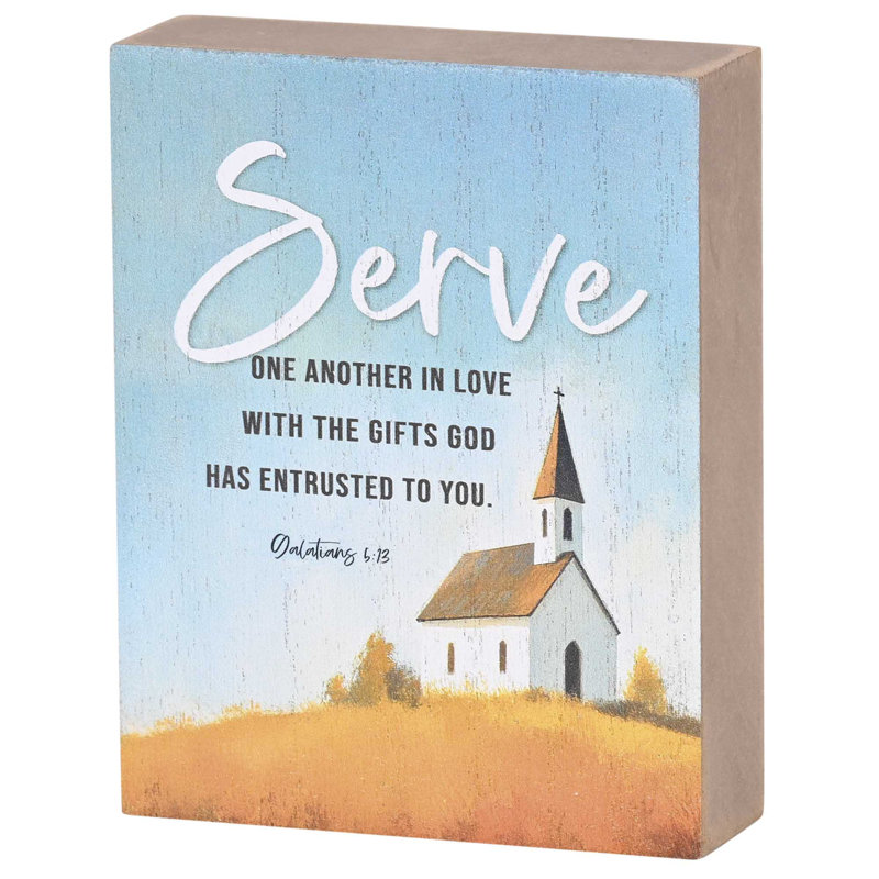 Tabletop Plaque Church Shine Serve 3X4