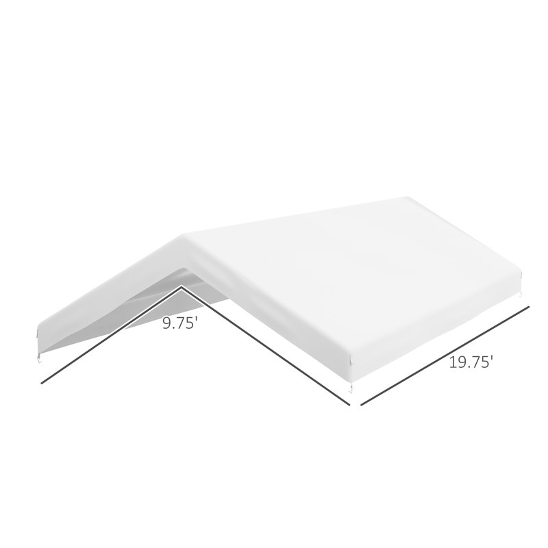 White Polyethylene Carport Replacement Canopy Cover with Bungee Cords