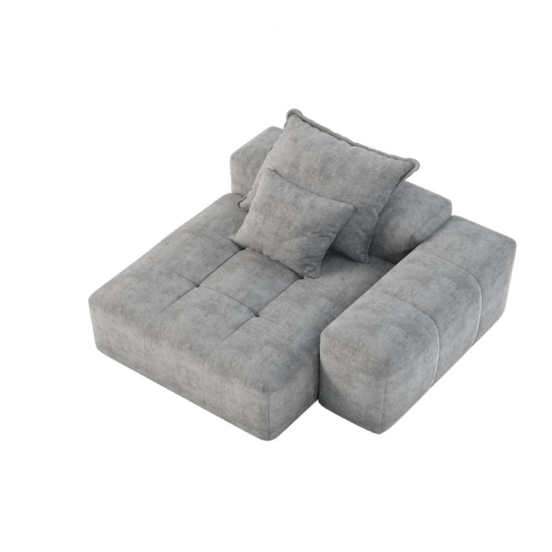 Canapé modulaire moderne capitonné avec tissu en chenille scintillant et rembourrage antidérapant pour une configuration flexible et une installation facile