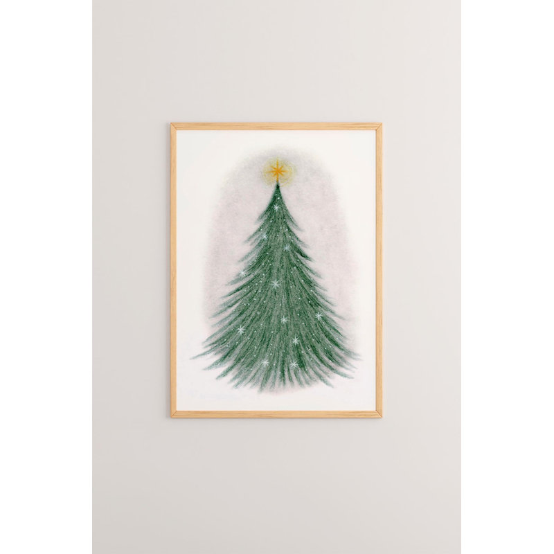 Festive Christmas Decorative Framed Painting, 13.0 x 19.0 inches | 100% Solid Wood Frame (Thickness: 0.8 inches), 100% MDF Artwork | Digital Printing for Vibrant Colors, Perfect Holiday Wall Decor for Home & Office