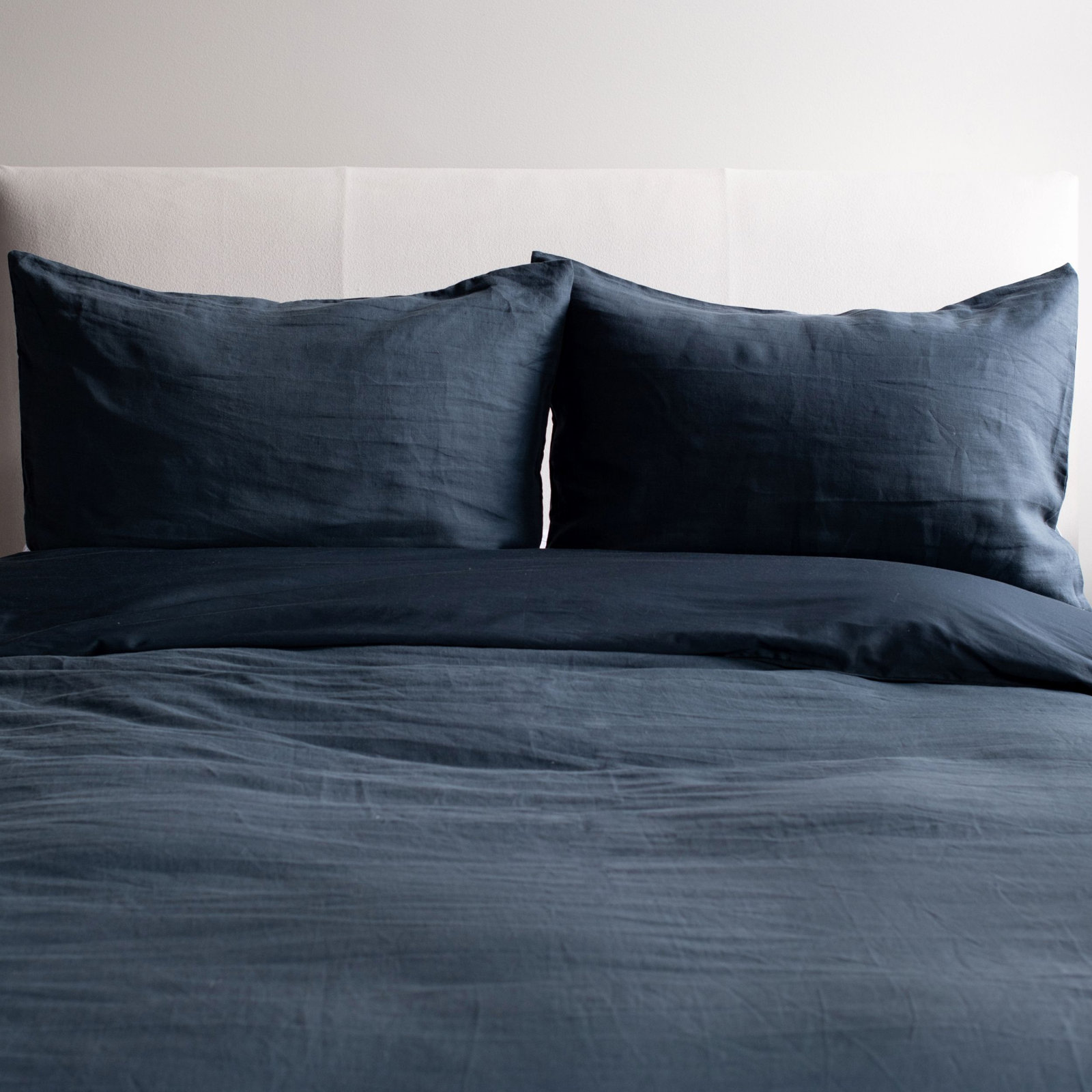 French Linen Duvet Cover Set, Baltic, Twin Duvet Cover + 1 Standard Pillow Sham
