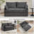 Pull Out Sofa Bed,corduroy Convertible Sleeper Sofa Couch,Side Storage,and USB/C-TYPE Charging Ports Chair for Living Room,Bedroom,Apartment-110379819