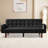 74.4'' Faux Leather Square Arm Sofa Bed-1973282090-1983379835