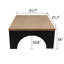 Table basse moderne en bois rustique: plateau en bois massif avec pieds arqués noirs - parfait pour le salon, le bureau ou les salons
