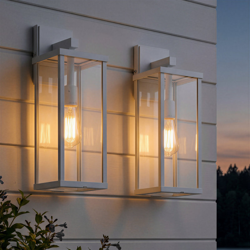 Applique murale d'extérieur 1 lumière Olar Classic, H 18 po x l 5,83 po x P 7 po, Blanc, 1