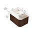 Meuble-lavabo 60 po avec lavabo, armoire de rangement murale à bords courbés et rayés avec 2 tiroirs, 2 lavabos rectangulaires blancs en céramique, sans robinet-2067611048-2067611049