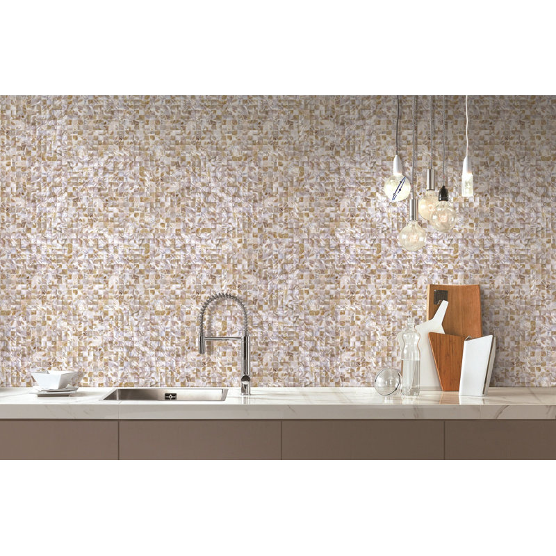 Carreau de mosaïque murale 0,75 "x 0,75", Beige