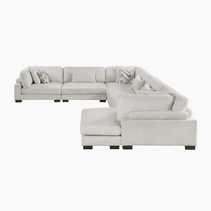 Canapé modulaire Hulett, Microfibre beige