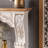 Beige + Walnut Solid Wood Freestanding Fireplace