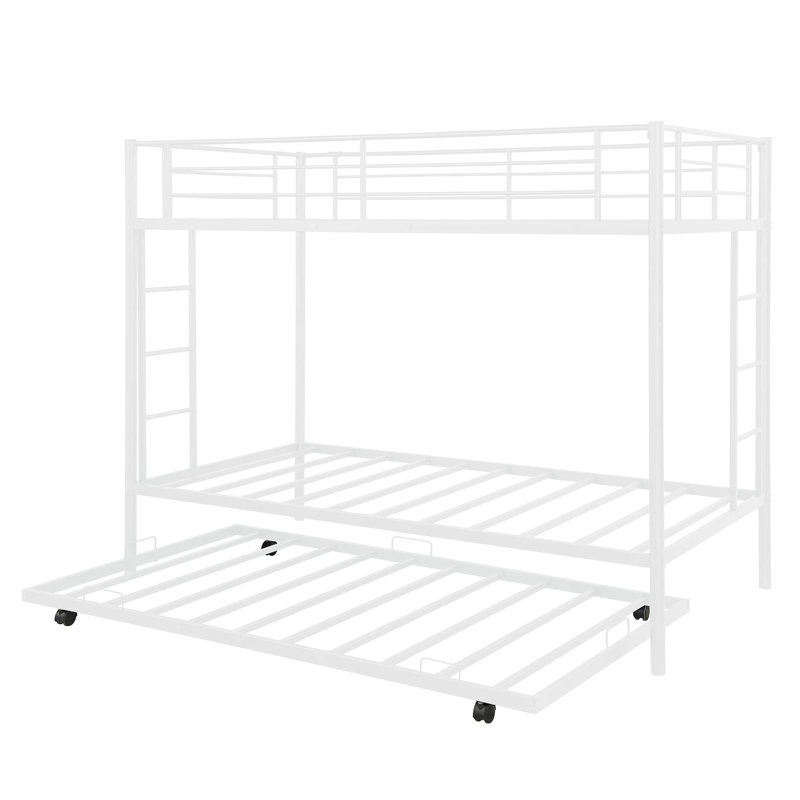 Weinstein Kids Twin Over Twin Bunk Bed with Trundle, White