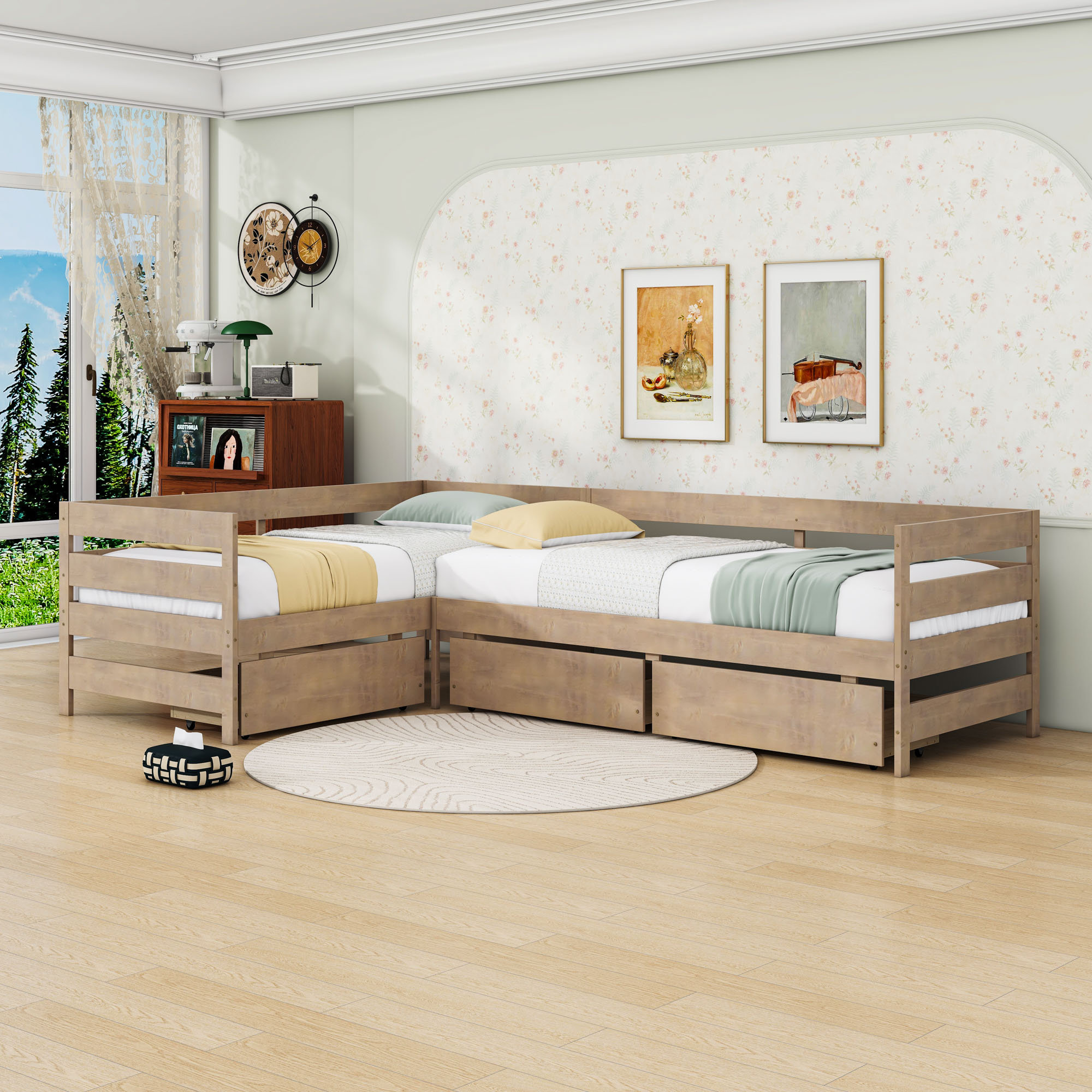 L Shaped Platform Bed
