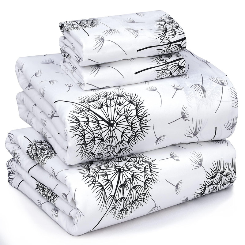 100% Cotton Sheets Sets Soft Crispy Percale Cooling Sheets 16 Inch Deep Pocket Bed Sheets, King Sheet Set with 2 Pillowcase