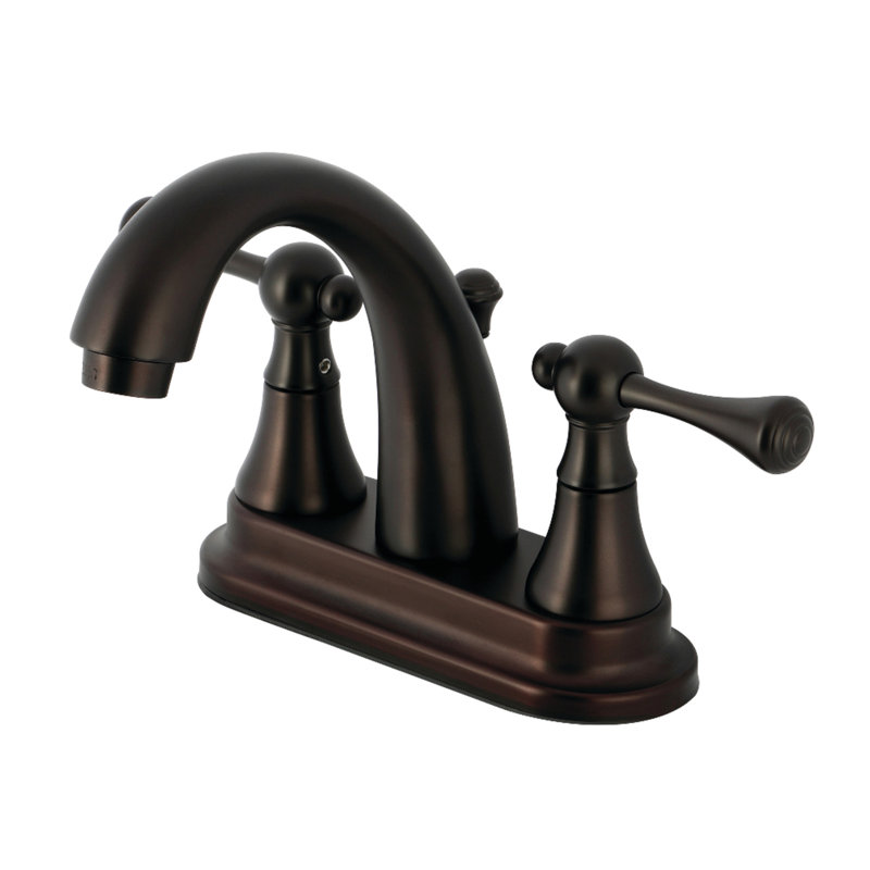 Kingston Brass English Vintage Two-Handle 3-Hole Deck Mount 4" Centerset Bathroom Faucet with Pop-Up, Oil Rubbed Bronze