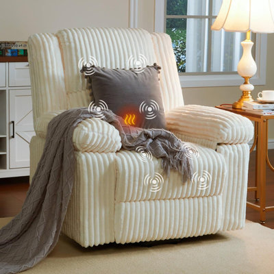 Power Lift Recliner Chair with Heat & Massage, Electric Plush Recliner for Elderly & Mobility Impaired