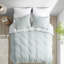 Très grand / très grand décor de chambre en coton - Motif brodé, taies décoratives assorties, ensemble de literie lavable à la machine, housse de couette réversible, 2