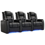 Talon Leather Home Theater Seating with Cup Holder